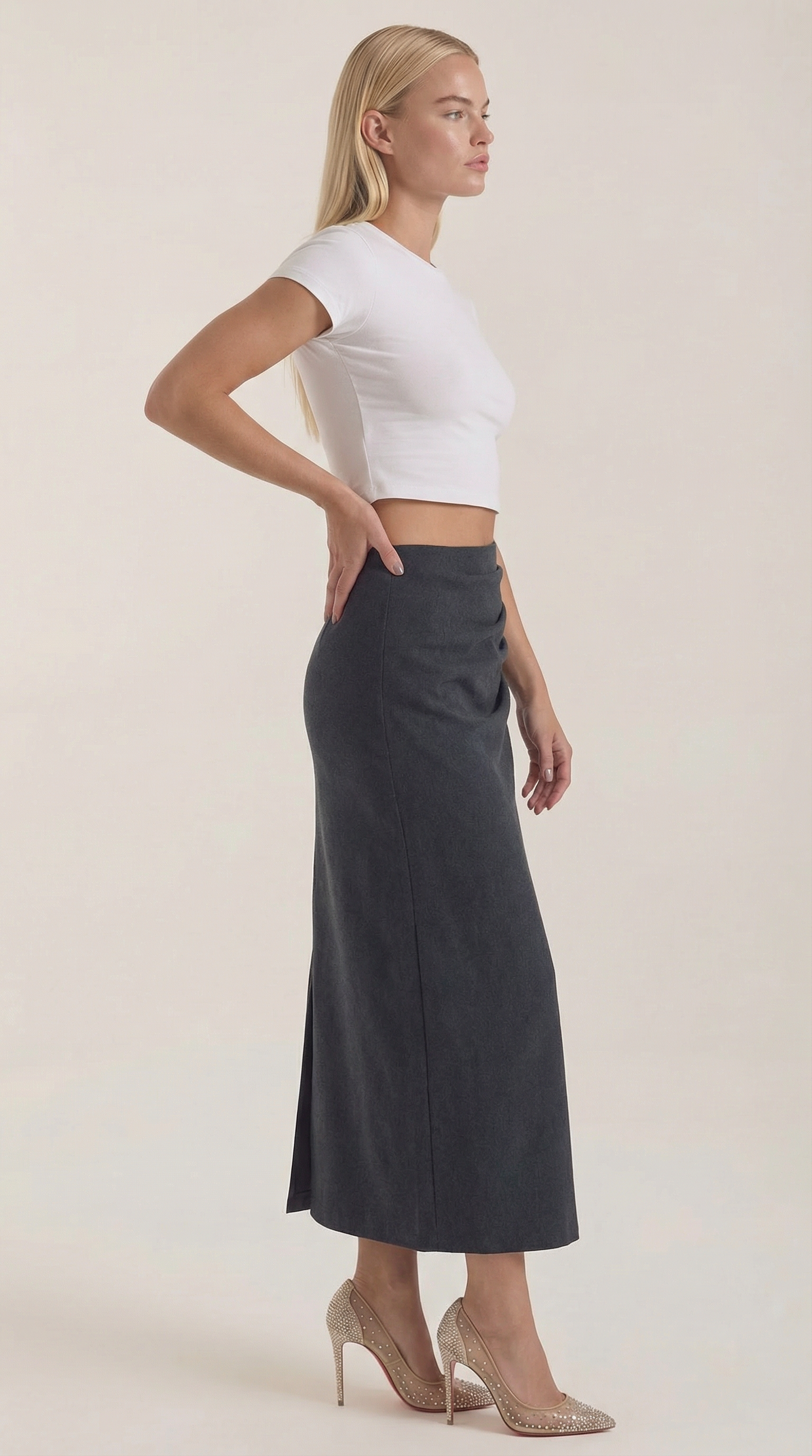 Falda Maxi Elsie de Algodón y Tiro Alto