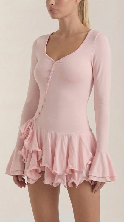 Vestido Mini Estelle con Escote en V Pronunciado