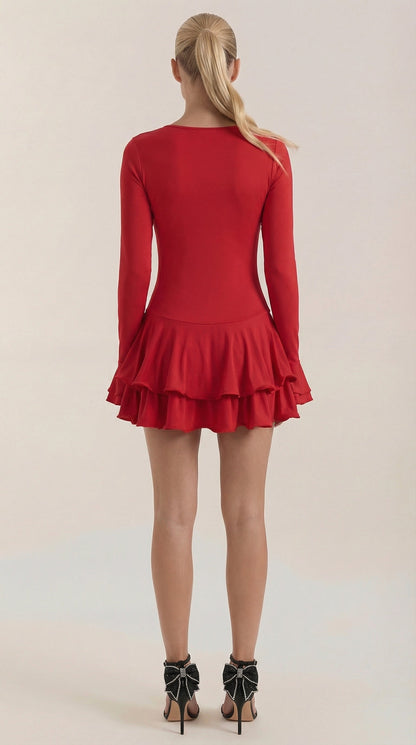 Vestido Mini Estelle con Escote en V Pronunciado