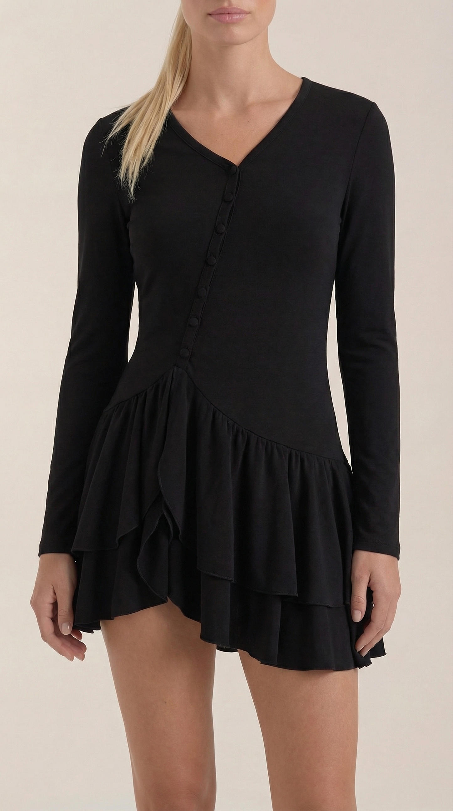 Vestido Mini Estelle con Escote en V Pronunciado