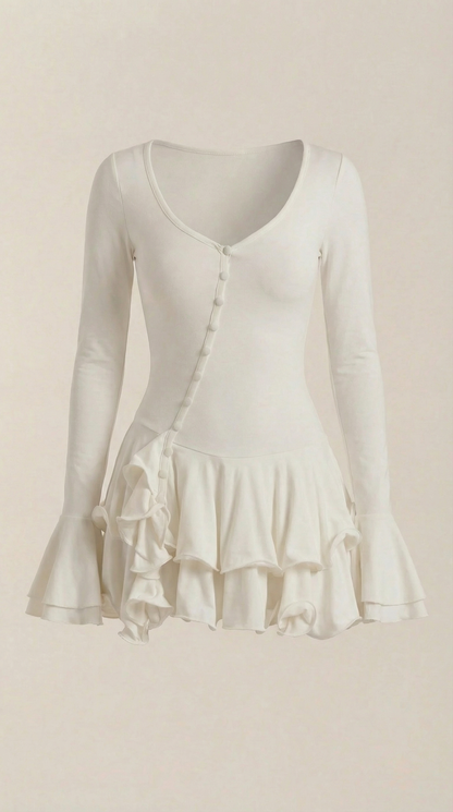 Vestido Mini Estelle con Escote en V Pronunciado