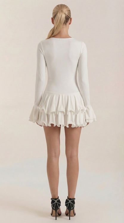 Vestido Mini Estelle con Escote en V Pronunciado