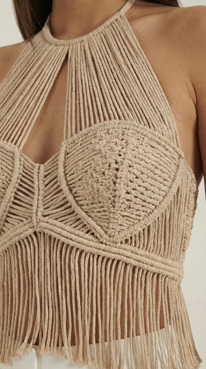 Top Francine de Crochet con Escote Halter