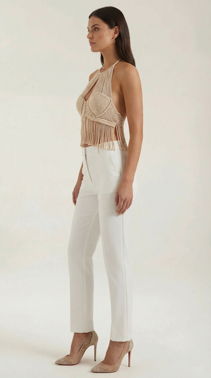 Top Francine de Crochet con Escote Halter