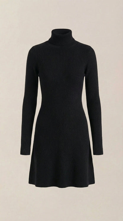 Vestido Mini Geneva de Punto con Cuello Alto