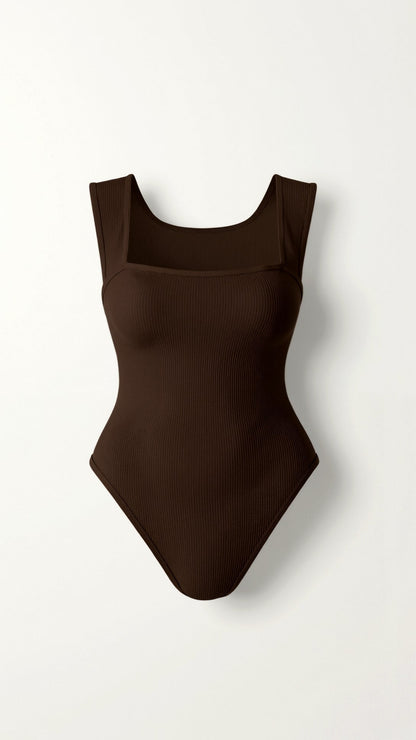 Body de Canalé con Escote Cuadrado