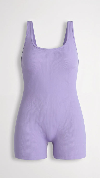 Body de Canalé con Escote Cuadrado y Braguita