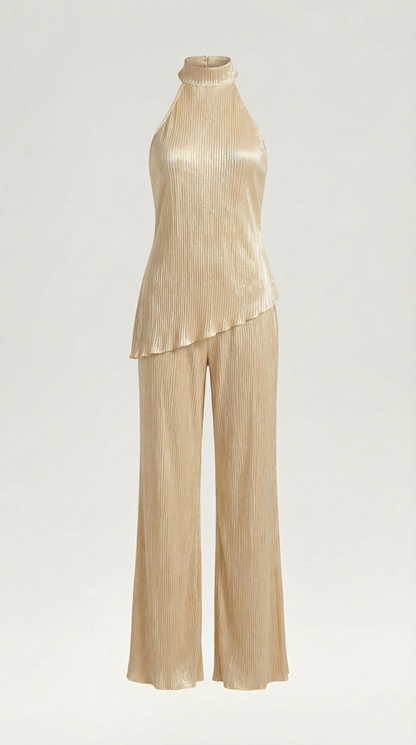 Conjunto Gina de Tejido Metálico Plisado