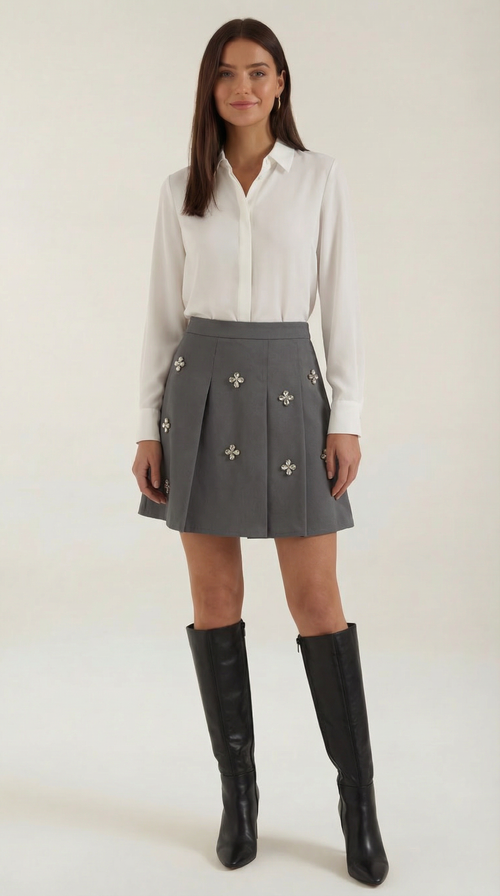Minifalda Gloria con Pliegues