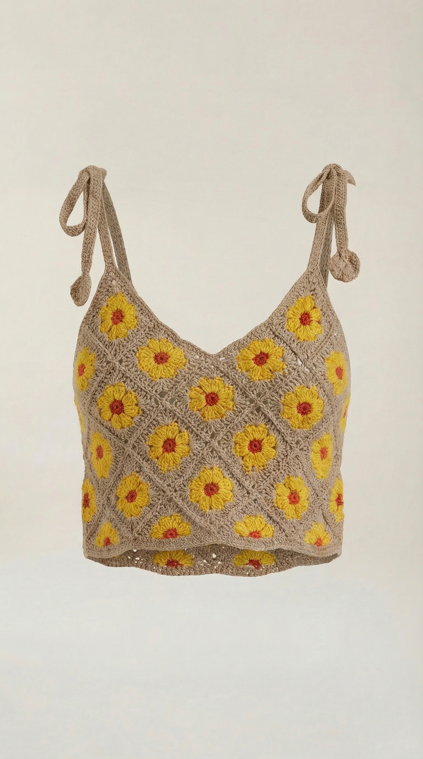 Top Gretchen de Crochet con Estampado Floral