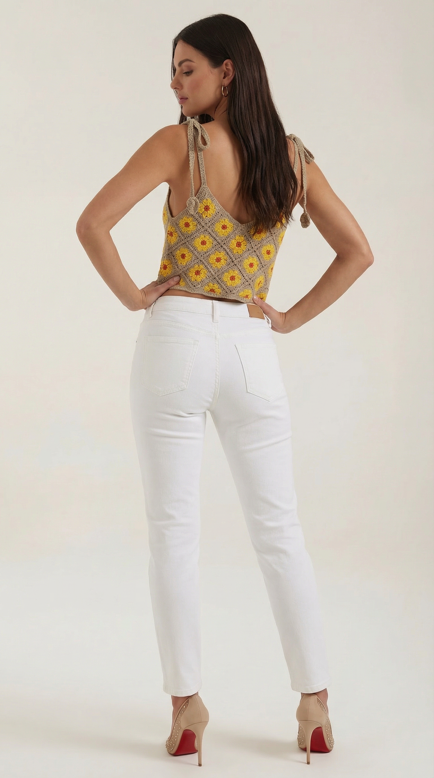 Top Gretchen de Crochet con Estampado Floral