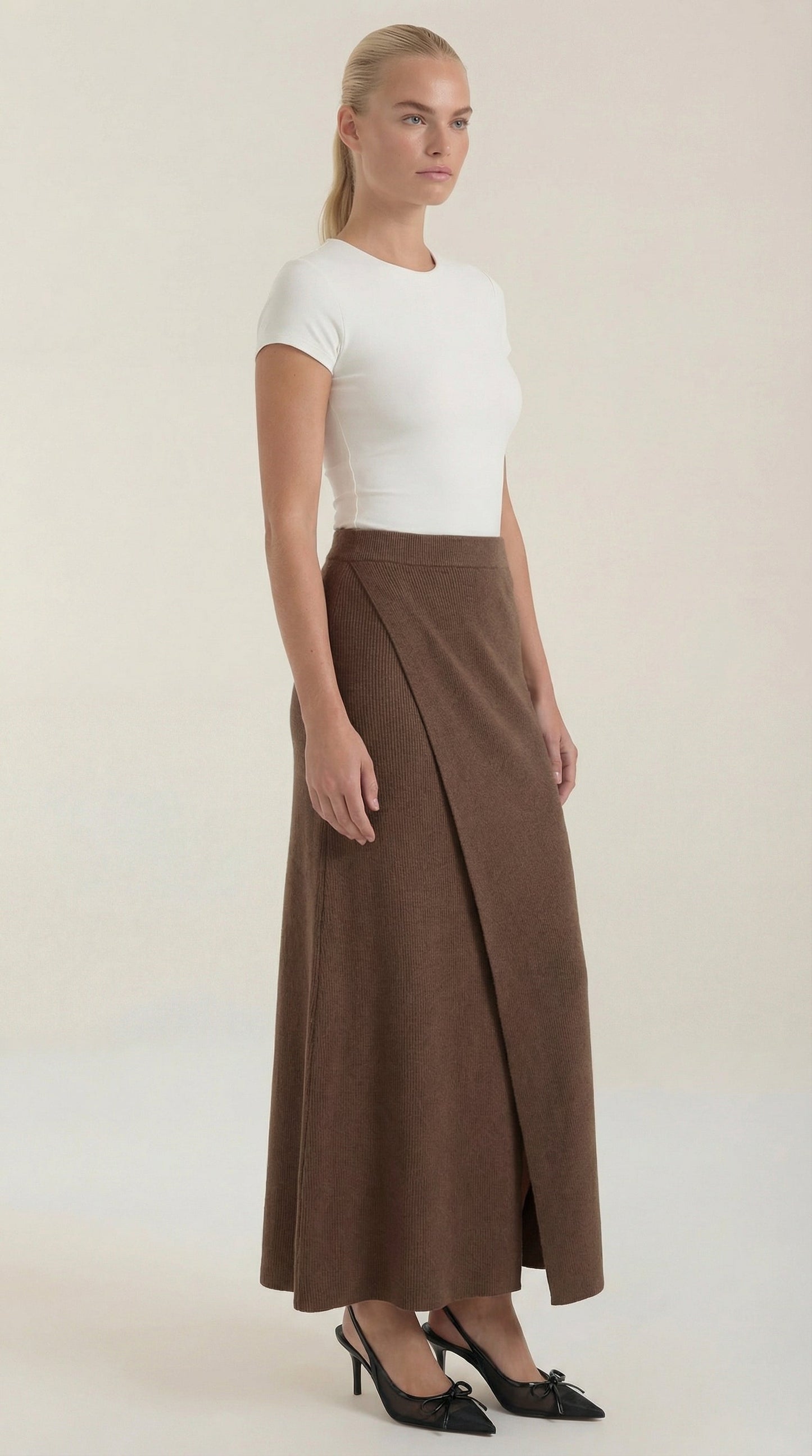 Falda Maxi Gwendolyn de Punto Canalé Suave