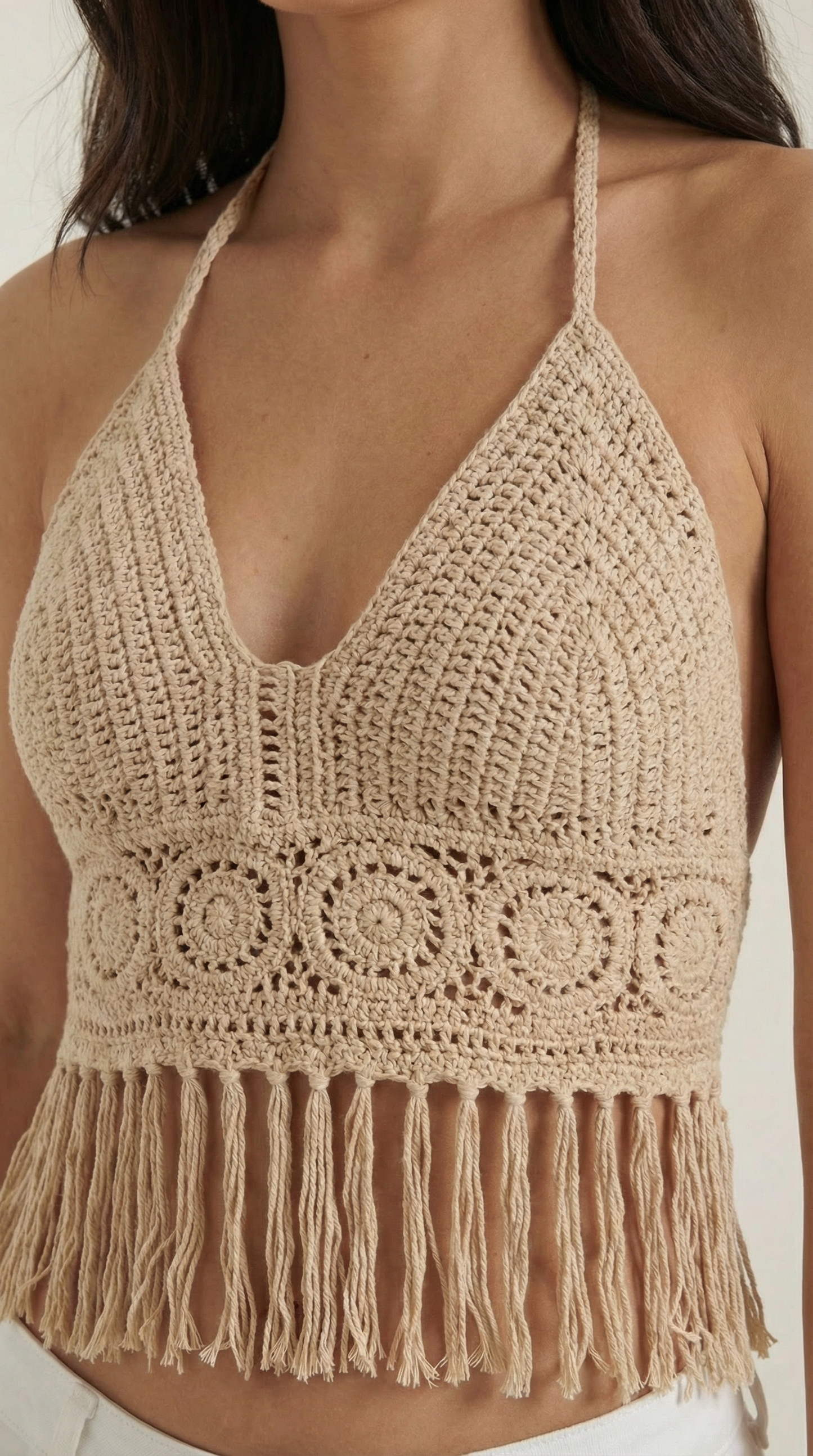 Top Harriet de Crochet con Motivo Circular
