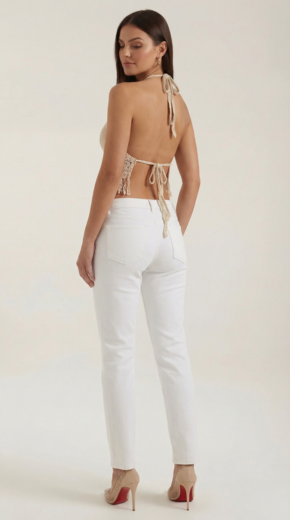 Top Harriet de Crochet con Motivo Circular