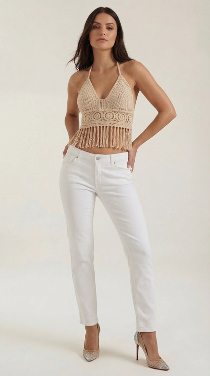 Top Harriet de Crochet con Motivo Circular