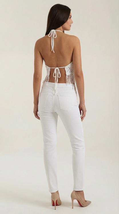 Top Harriet de Crochet con Motivo Circular
