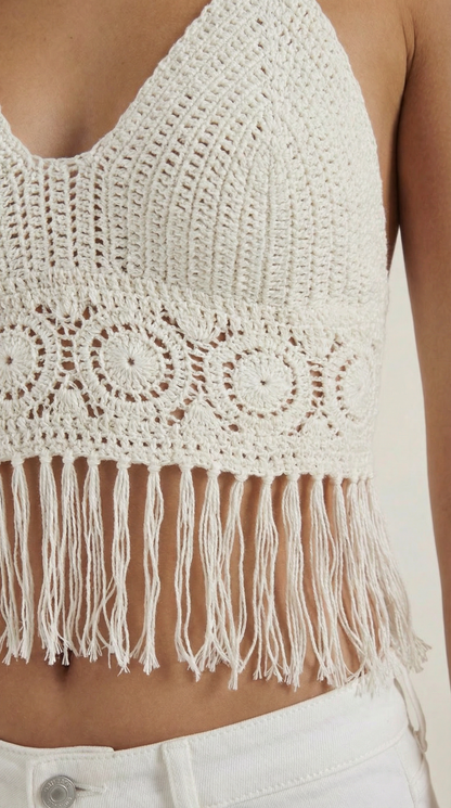 Top Harriet de Crochet con Motivo Circular