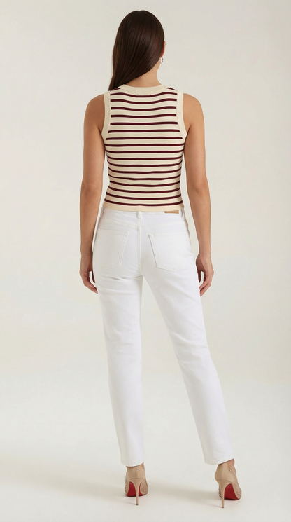 Crop Top Heloise de Punto a Rayas