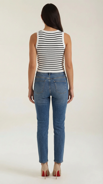 Crop Top Heloise de Punto a Rayas