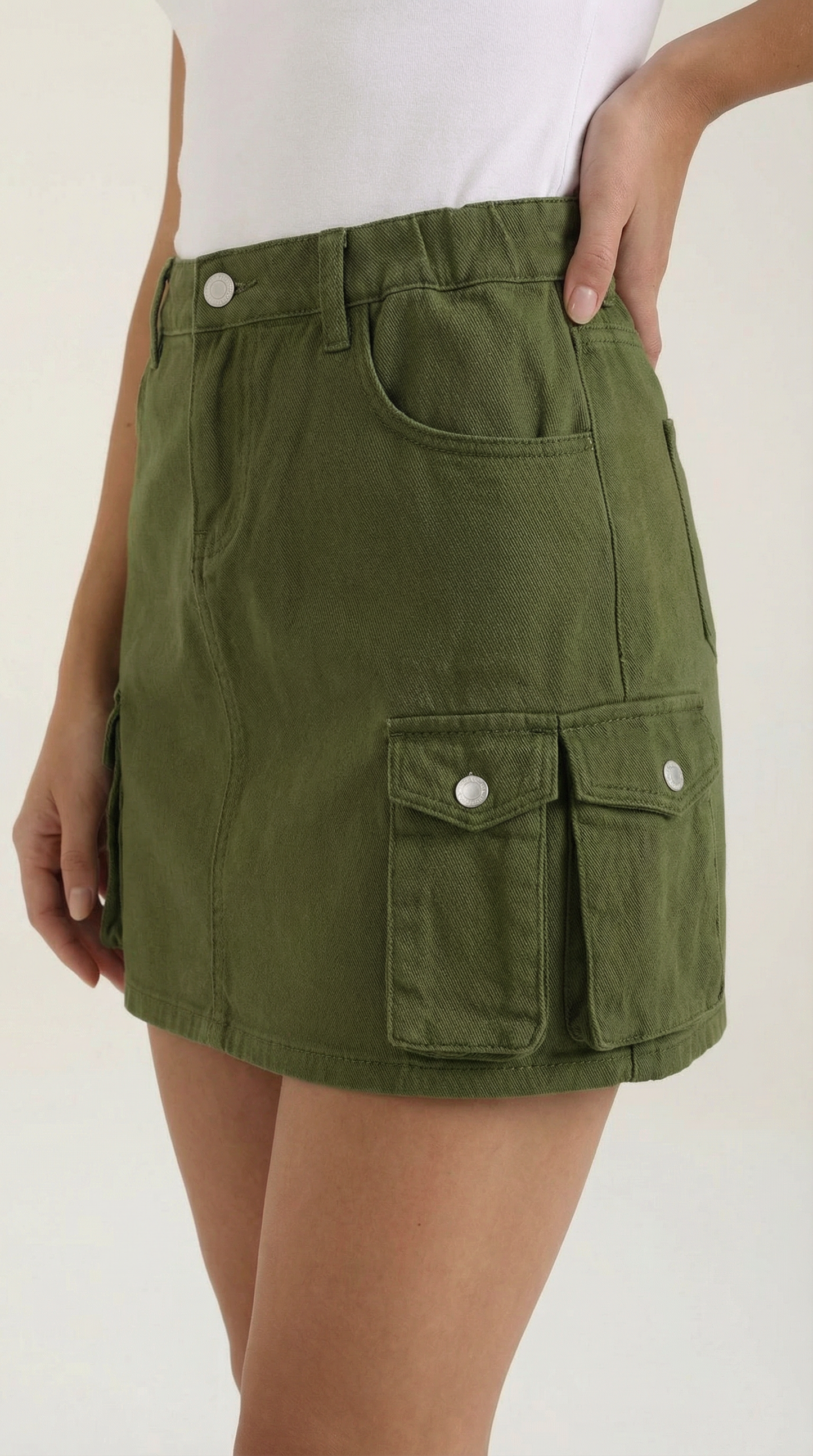 Minifalda Ivy de Algodón con Bolsillos Cargo