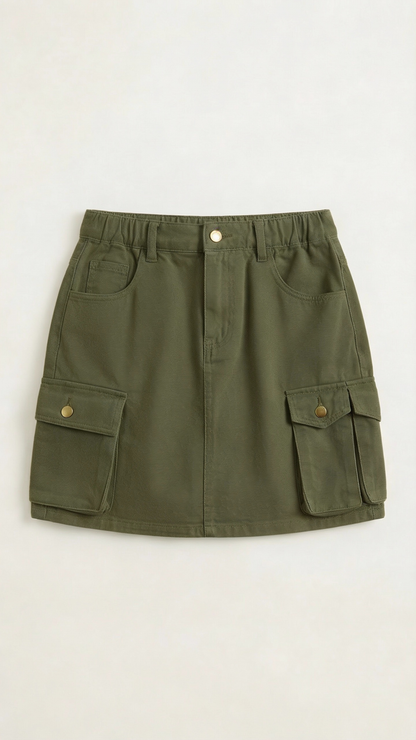 Minifalda Ivy de Algodón con Bolsillos Cargo
