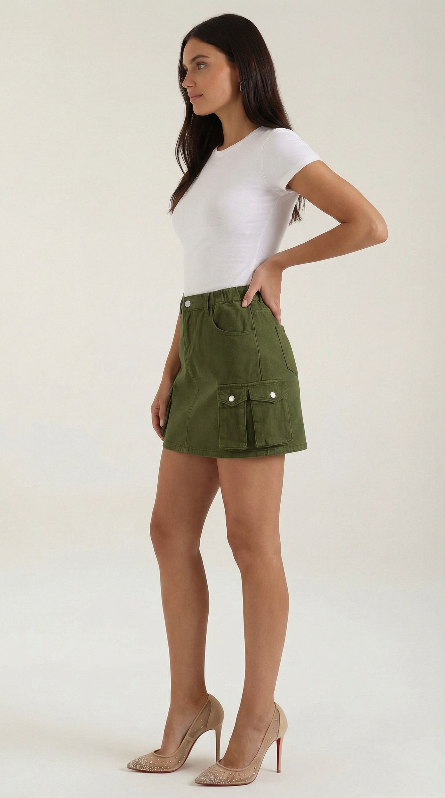 Minifalda Ivy de Algodón con Bolsillos Cargo