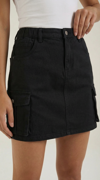 Minifalda Ivy de Algodón con Bolsillos Cargo