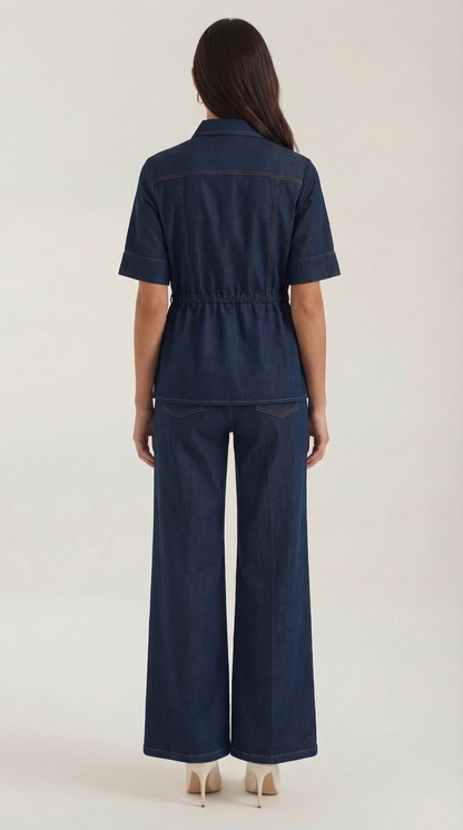 Pantalón Jade de Efecto Denim