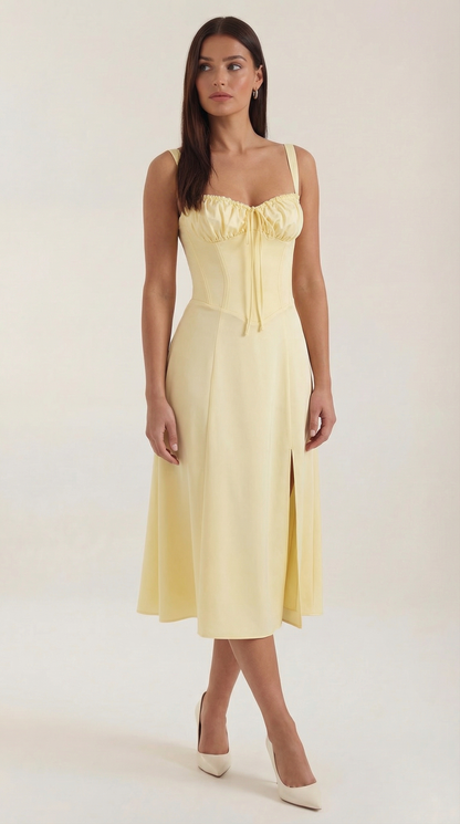 Vestido Midi Jade con Cordones