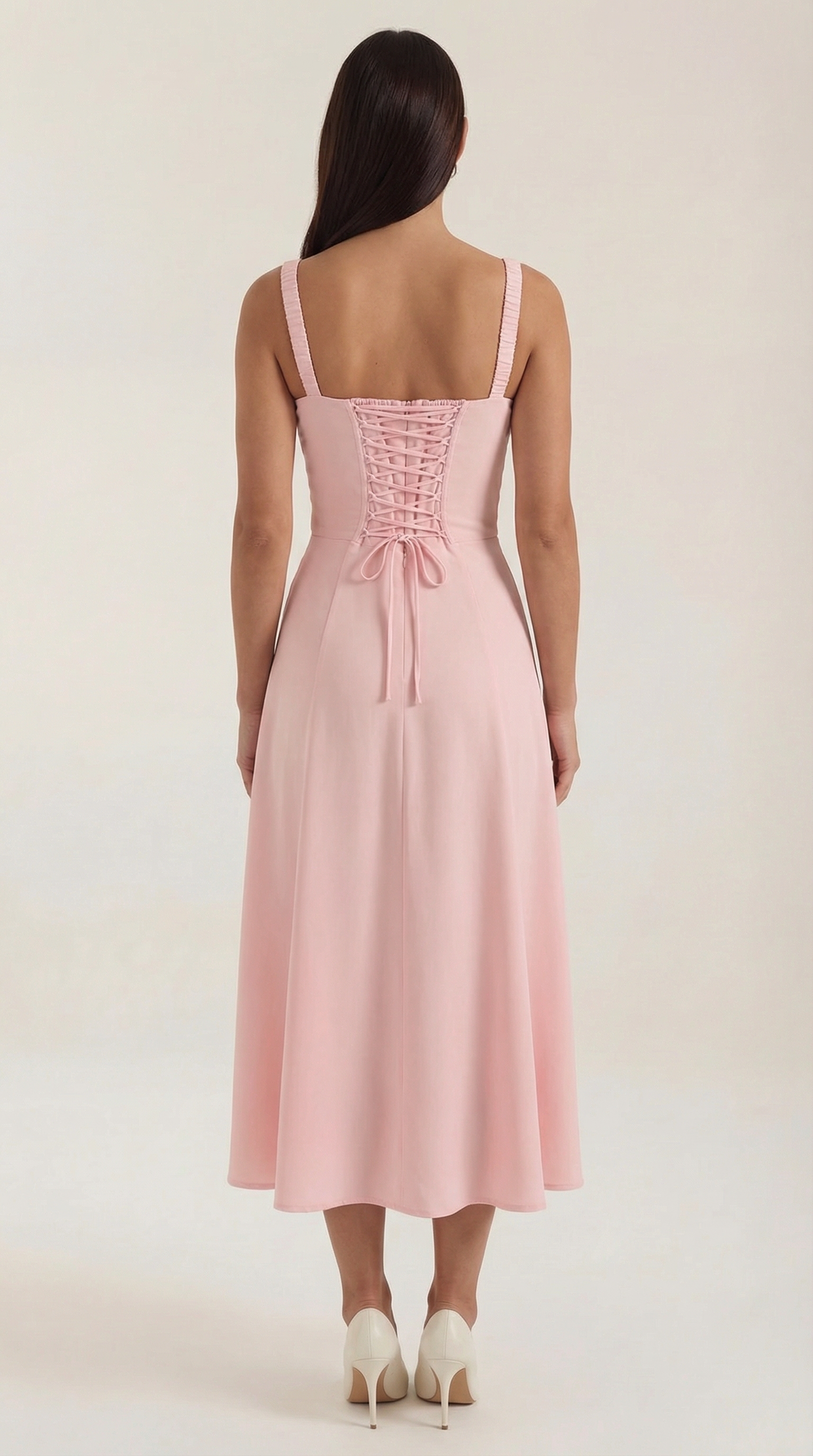 Vestido Midi Jade con Cordones