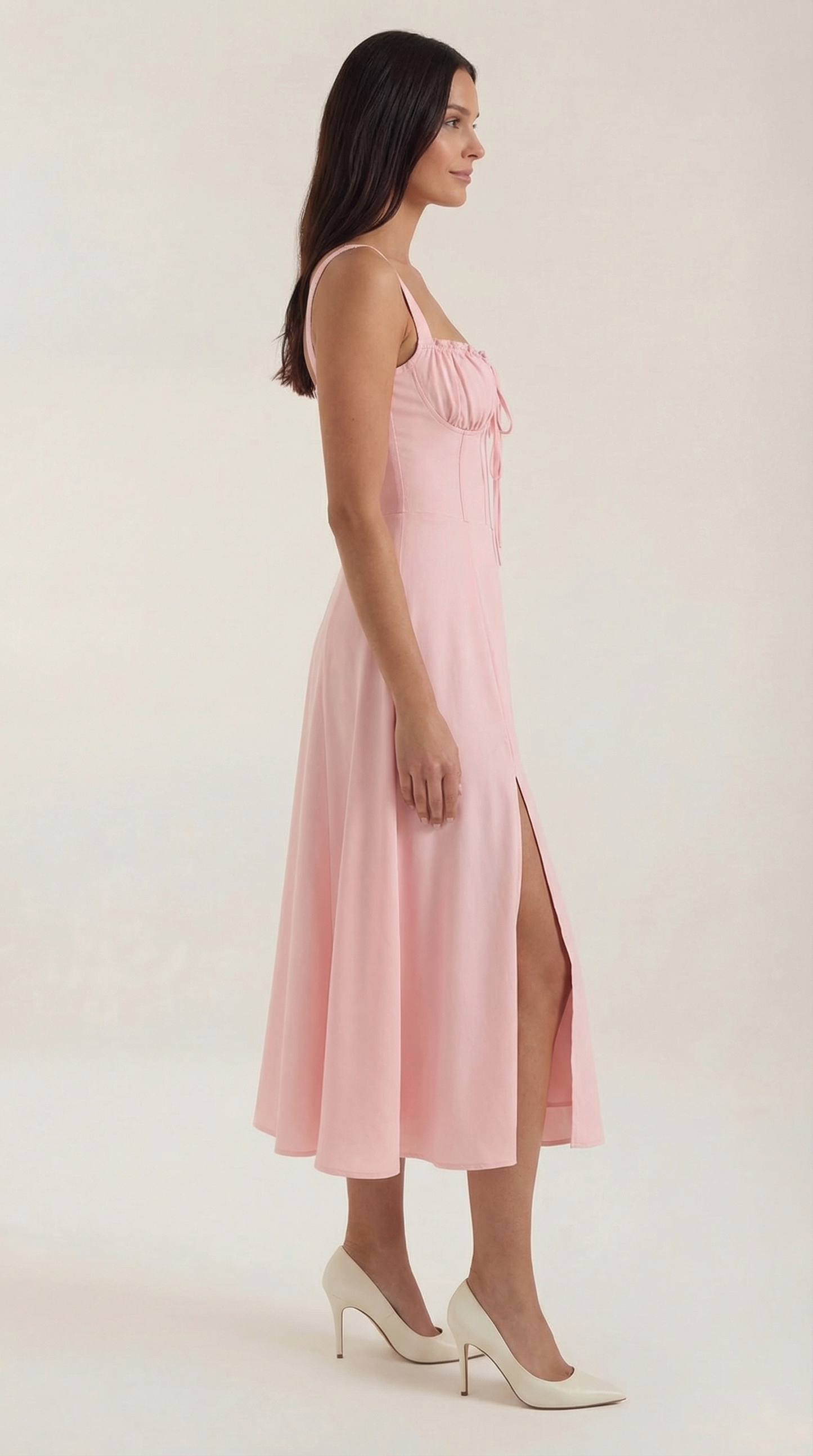 Vestido Midi Jade con Cordones