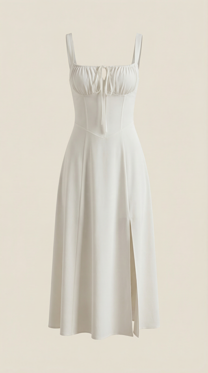 Vestido Midi Jade con Cordones