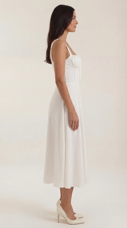 Vestido Midi Jade con Cordones