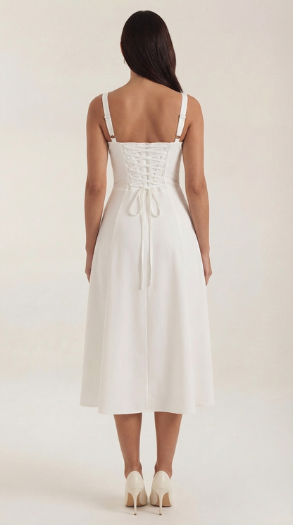 Vestido Midi Jade con Cordones