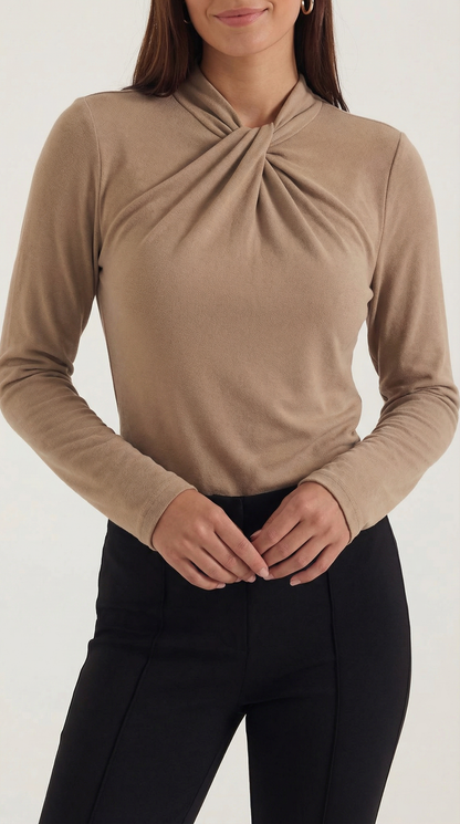 Blusa Jamie con Cuello Alto Anudado