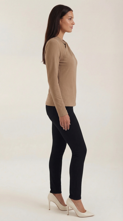 Blusa Jamie con Cuello Alto Anudado