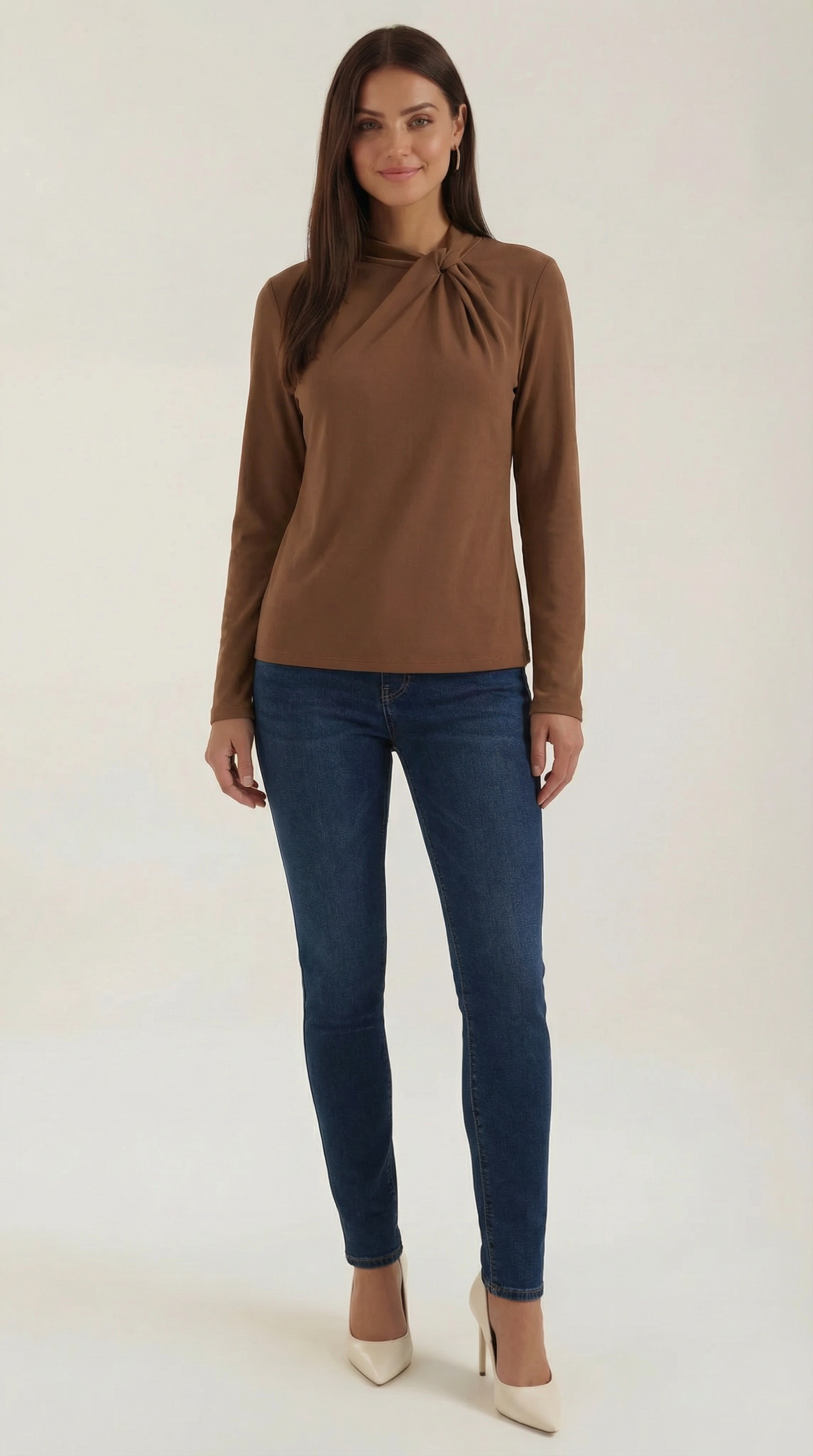 Blusa Jamie con Cuello Alto Anudado