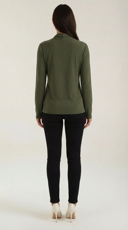Blusa Jamie con Cuello Alto Anudado