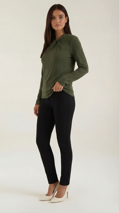 Blusa Jamie con Cuello Alto Anudado