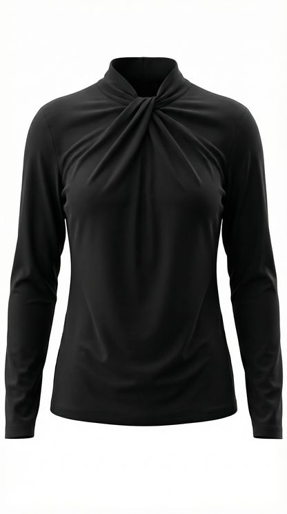 Blusa Jamie con Cuello Alto Anudado