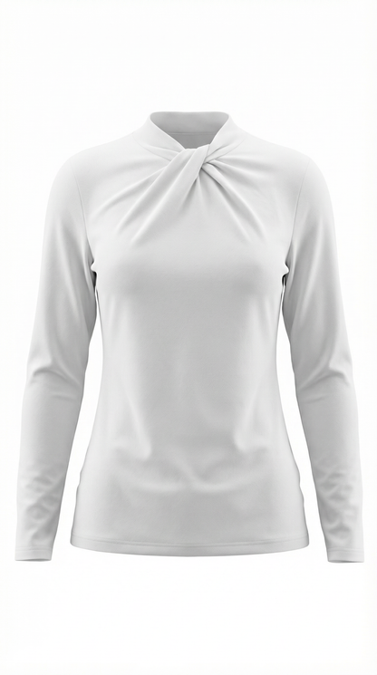 Blusa Jamie con Cuello Alto Anudado