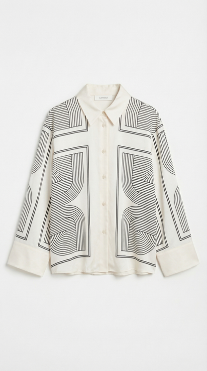 Blusa Camisera Judy con Estampado Geométrico