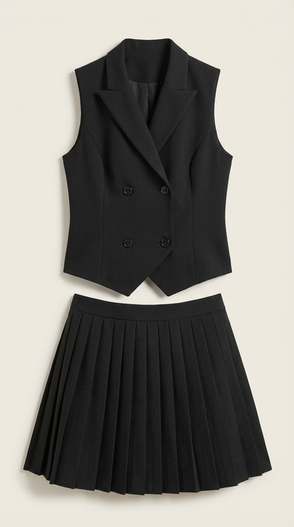 Conjunto Kimberly de Chaleco Blazer y Falda