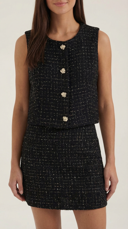 Chaleco Kyrenia de Efecto Tweed Texturizado