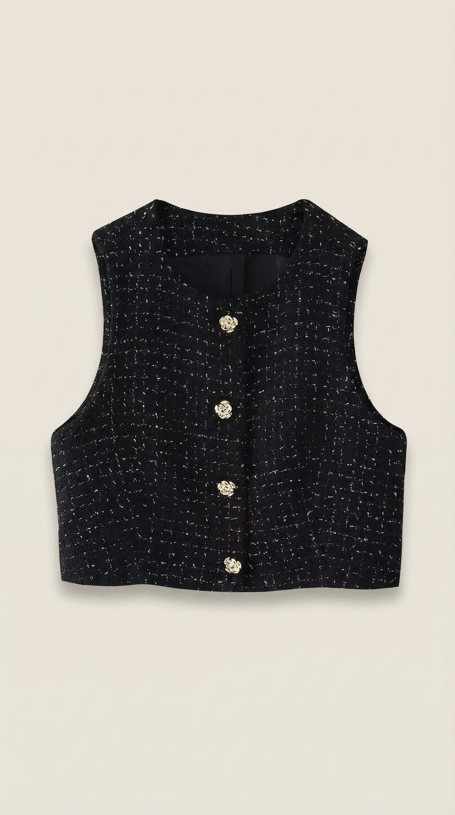 Chaleco Kyrenia de Efecto Tweed Texturizado