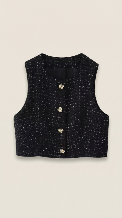 Chaleco Kyrenia de Efecto Tweed Texturizado