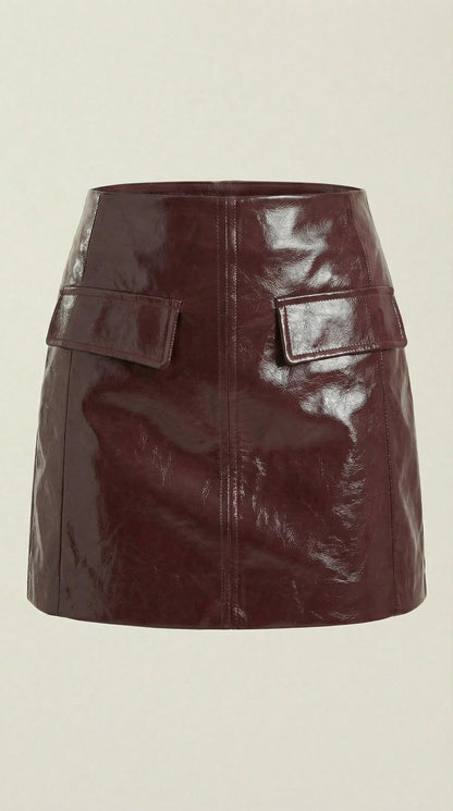 Conjunto Lena con Minifalda de Efecto Charol