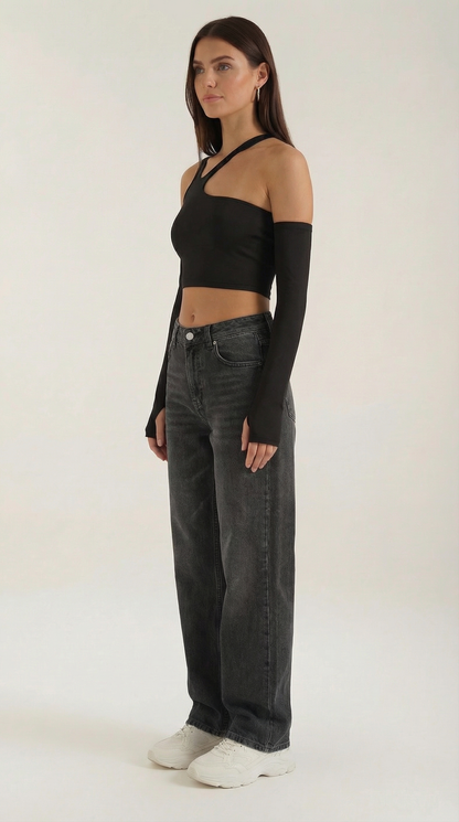 Crop Top Lysandra de Un Hombro