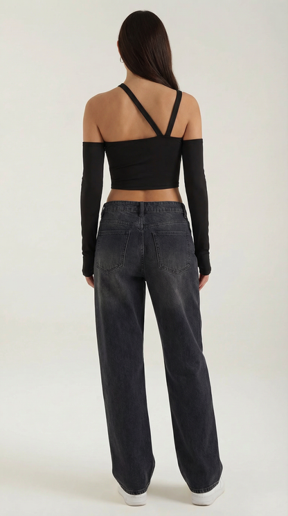 Crop Top Lysandra de Un Hombro