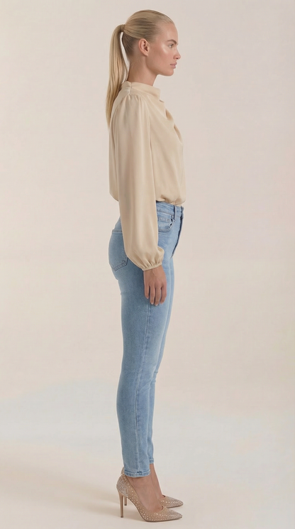 Blusa Marcia de Manga Larga Abullonada